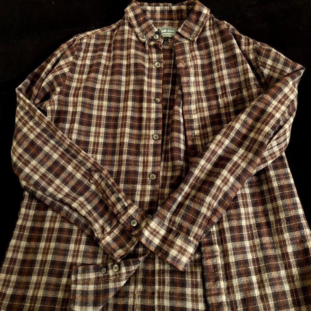 LOFT 604 Pure Merino Wool Lightweight Plaid Shirt - PRICE DROPPED!